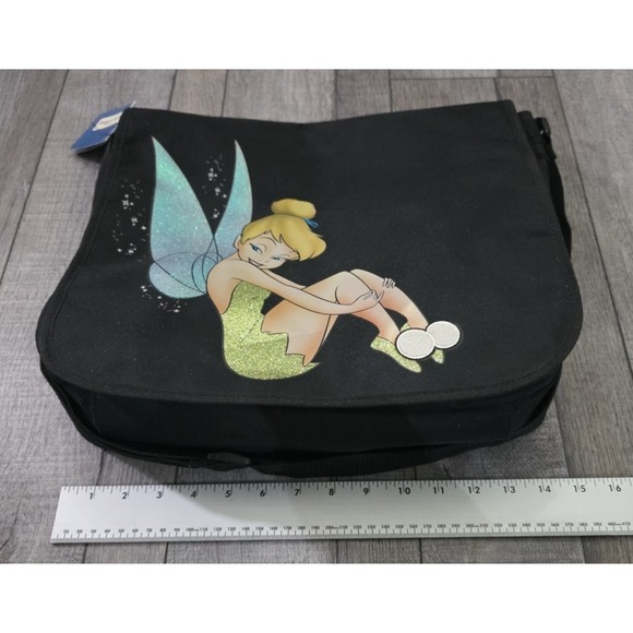 Tinkerbell Messenger Bag SHOULDER BAG TOTE DISNEY NWT Black Dance Bag - Picture 2 of 11
